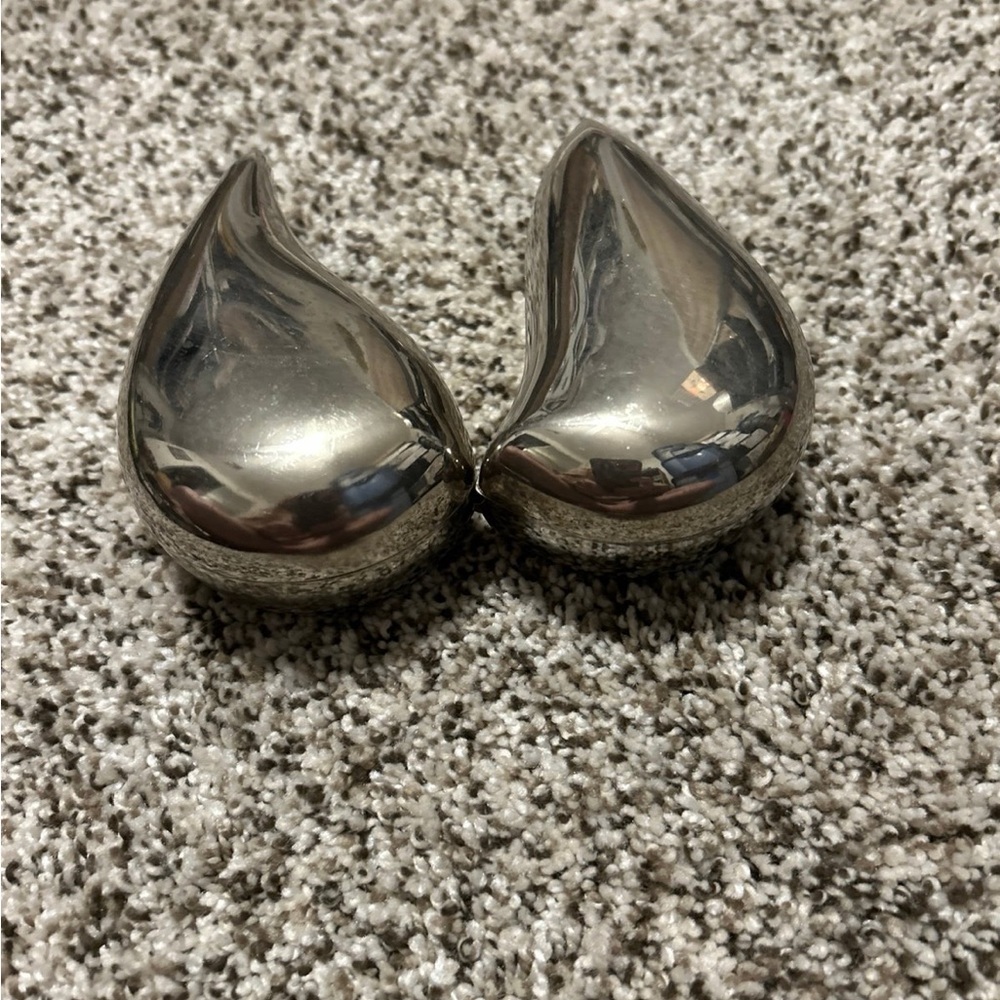 Silver Plated Split Heart Shaped Double Trinket B… - image 5